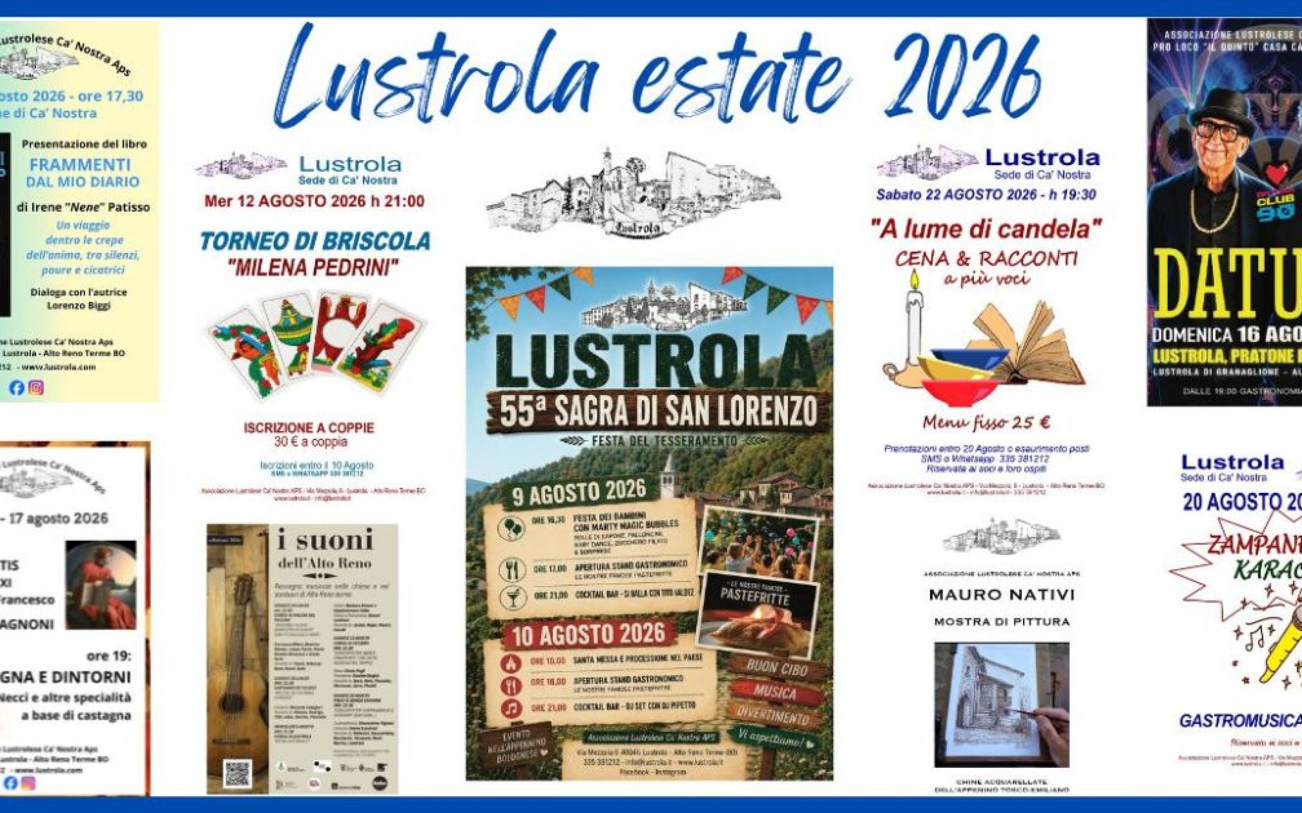 Lustrola, estate 2026: tutti gli eventi e gli appuntamenti!