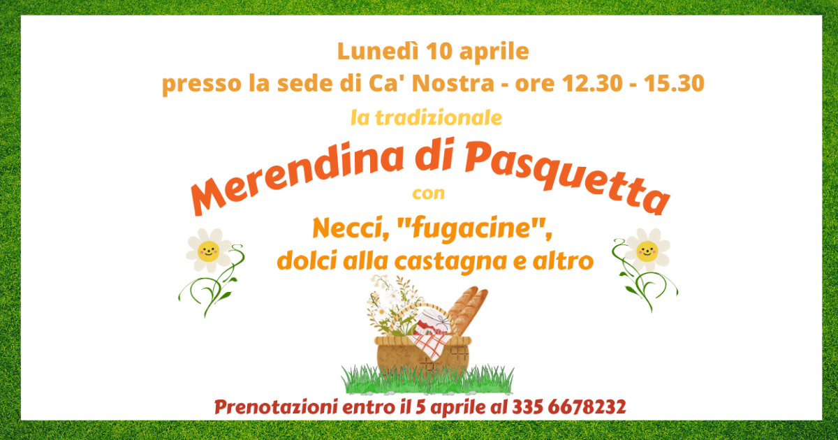 A Lustrola la tradizionale merendina di Pasquetta