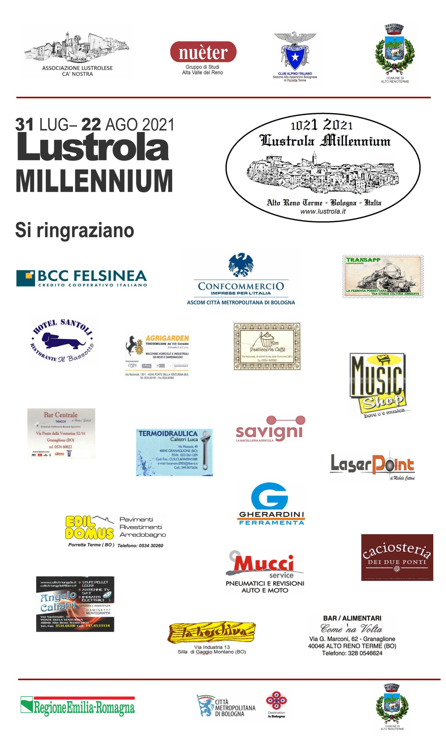 Gli sponsor di Lustrola Millennium